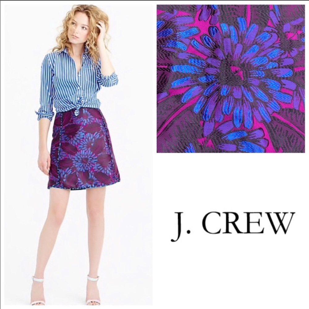 J.Crew Midnight Floral Jacquard Mini Skirt